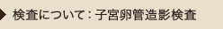検査について：子宮卵管造影検査